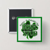 Badge Carré 5 Cm St. Patrick's Day Irish Stud (Devant & derrière)