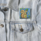 Badge Carré 5 Cm ST. PATRICK'S DAY, LUCKY IRISH SQUIRREL BUTTON Squ (En situation)