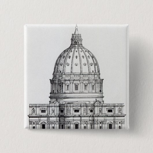 Badge Carré 5 Cm St Peter, Rome (Devant)