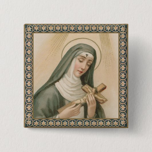 Badge Carré 5 Cm St. Rita de Cascia (M 015) Carré (Devant)