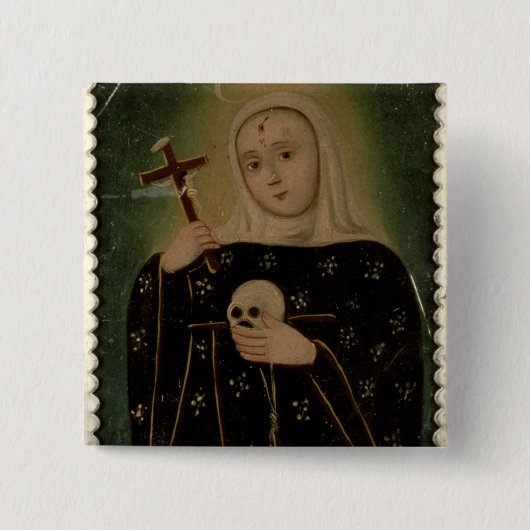 Badge Carré 5 Cm St Rita de Casia (Devant)