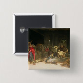 Badge Carré 5 Cm St Roch traitant la peste (Devant & derrière)