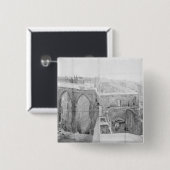 Badge Carré 5 Cm St Stephen, Chambre des Lords après le feu (Devant & derrière)