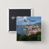 Badge Carré 5 Cm St. Thomas (Devant & derrière)