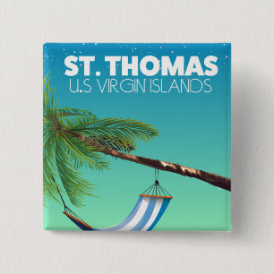 Badge Carré 5 Cm St Thomas Îles Vierges américaines.