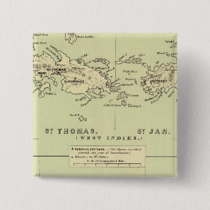 Badge Carré 5 Cm St Thomas, St Jan, St Crook