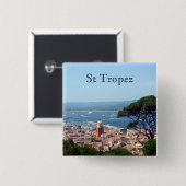 Badge Carré 5 Cm St Tropez France (Devant & derrière)