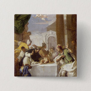 Badge Carré 5 Cm St Vincent Ferrer exécutant un miracle