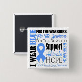 Badge Carré 5 Cm Stade Cancer (Devant & derrière)