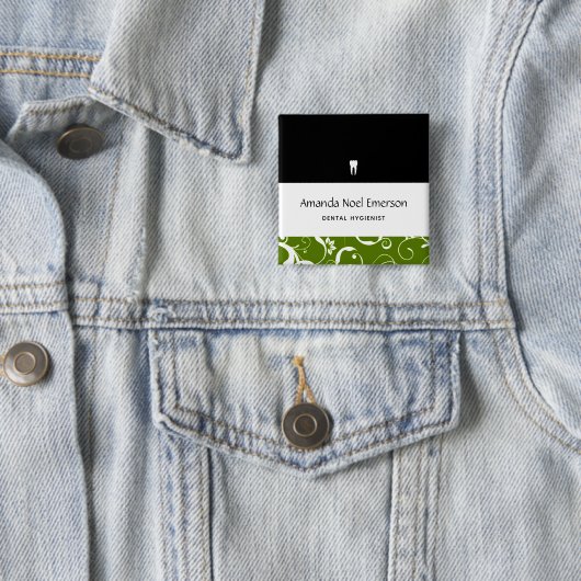 Badge Carré 5 Cm Staff pro Damask (En situation)