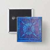 BADGE CARRÉ 5 CM STAR DU MATIN (Devant & derrière)