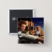 Badge Carré 5 Cm Stargazers 2 (Devant & derrière)