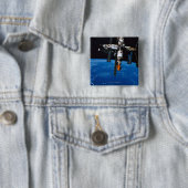 Badge Carré 5 Cm Station spatiale en Orbit (En situation)