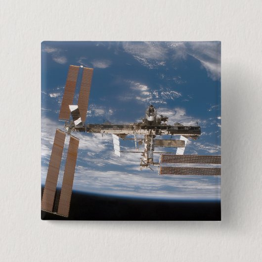 Badge Carré 5 Cm Station spatiale internationale 17 (Devant)
