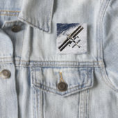 Badge Carré 5 Cm Station spatiale internationale 20 (En situation)