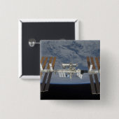 Badge Carré 5 Cm Station spatiale internationale 3 (Devant & derrière)