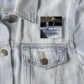 Badge Carré 5 Cm Station spatiale internationale 7 (En situation)