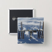 Badge Carré 5 Cm Station spatiale internationale en orbite 2 (Devant & derrière)