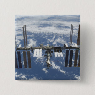 Badge Carré 5 Cm Station spatiale internationale en orbite 2