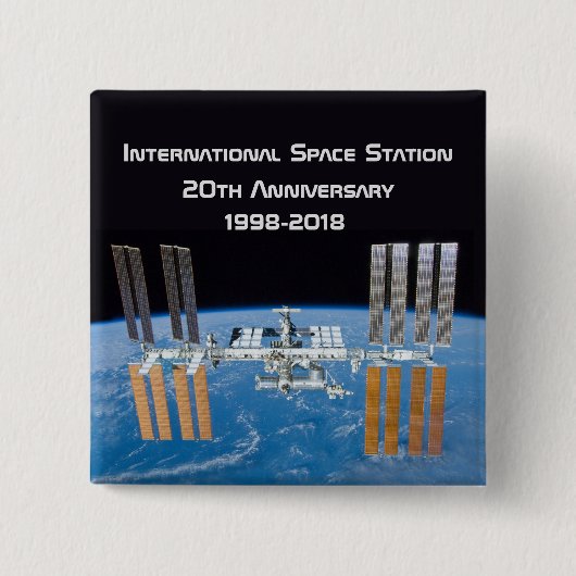 Badge Carré 5 Cm Station spatiale internationale ISS 20e anniversai (Devant)