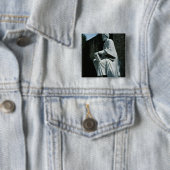 Badge Carré 5 Cm Statue d'Averroes (En situation)