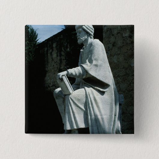 Badge Carré 5 Cm Statue d'Averroes (Devant)