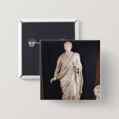 Badge Carré 5 Cm Statue de César Augustus (Devant & derrière)