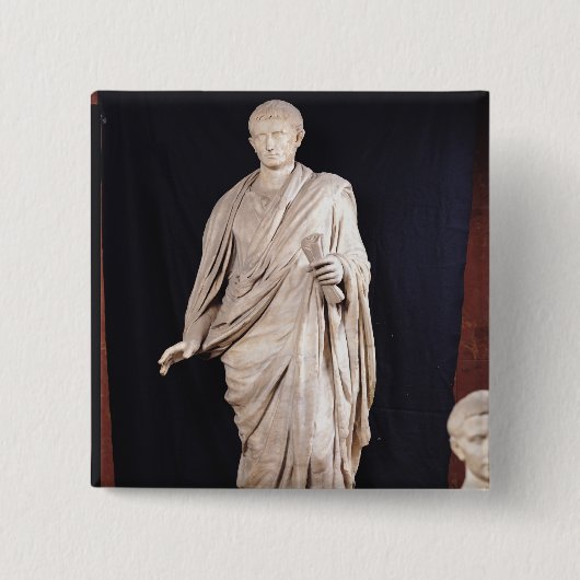 Badge Carré 5 Cm Statue de César Augustus (Devant)