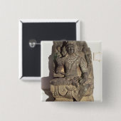 Badge Carré 5 Cm Statue de Dieu indou Brahma (Devant & derrière)