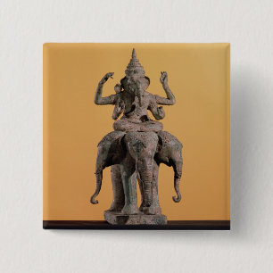 Badge Carré 5 Cm Statue de Dieu indou Ganesh