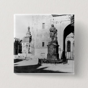 Badge Carré 5 Cm Statue de Johann Sebastian Bach