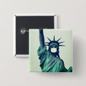 Badge Carré 5 Cm Statue de la Liberté (Devant & derrière)