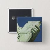 Badge Carré 5 Cm Statue de la Liberté 2 (Devant & derrière)