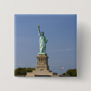 Badge Carré 5 Cm Statue de la Liberté sur l'île de Liberty à New