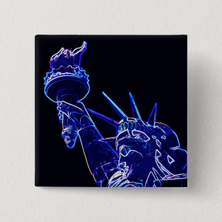 Badge Carré 5 Cm Statue de Liberty Pop Art
