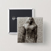 Badge Carré 5 Cm Statue de Mentuemhat, gouverneur de Thebes (Devant & derrière)