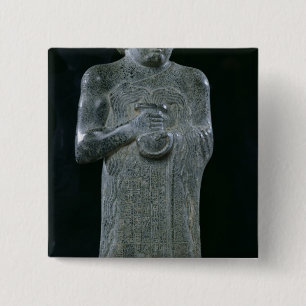 Badge Carré 5 Cm Statue de prince Gudea, c.2150 AVANT JÉSUS CHRIST