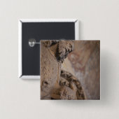 Badge Carré 5 Cm Statue de Saint-John le Baptist (Devant & derrière)