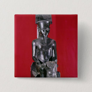 Badge Carré 5 Cm Statue posée de la protection d'Amon d'un dieu
