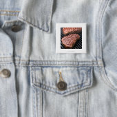 Badge Carré 5 Cm Steak 2 (En situation)