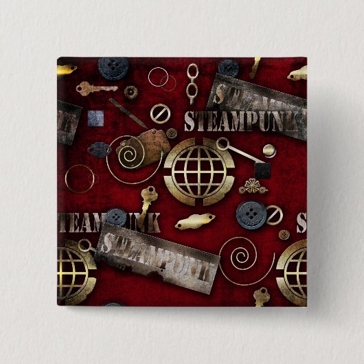 Badge Carré 5 Cm Steampunk (Devant)