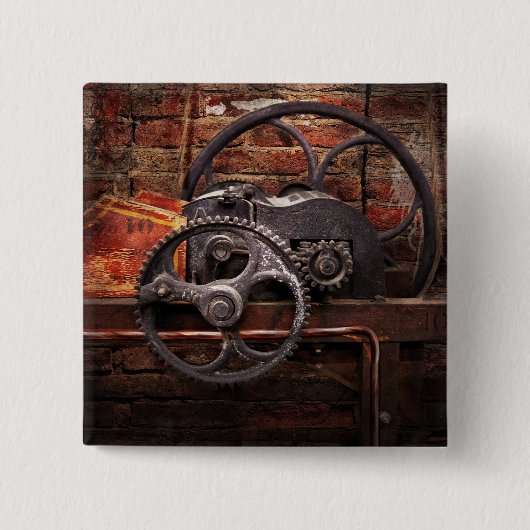 Badge Carré 5 Cm Steampunk - aucuns 10 (Devant)