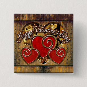 Badge Carré 5 Cm Steampunk Saint-Valentin 3