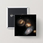 Badge Carré 5 Cm Stephan's Quintet Galaxies (Devant & derrière)
