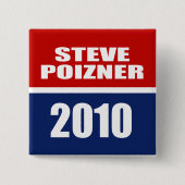 BADGE CARRÉ 5 CM STEVE POIZNER, GOUVERNEUR (Devant)