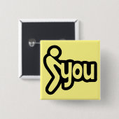 Badge Carré 5 Cm Stick Figure Fing Screw You #USAPatriotGraphics (Devant & derrière)