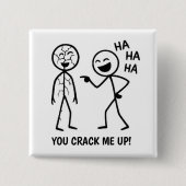 Badge Carré 5 Cm Stickman drôle (Devant)