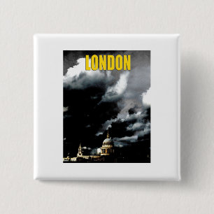 Badge Carré 5 Cm Stormy St Paul's Cathedral