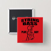 Badge Carré 5 Cm String Bass Play Boy (Devant & derrière)