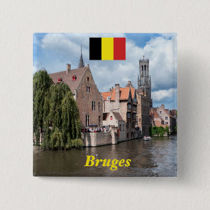 Badge Carré 5 Cm Stunning ! Bruges